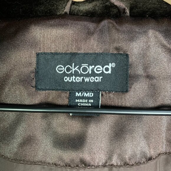 Ecko Red Womens Y2k Real Racoon Fur Hood Zip Puffer‎ Jacket Streetwear Size M - Picture 11 of 13